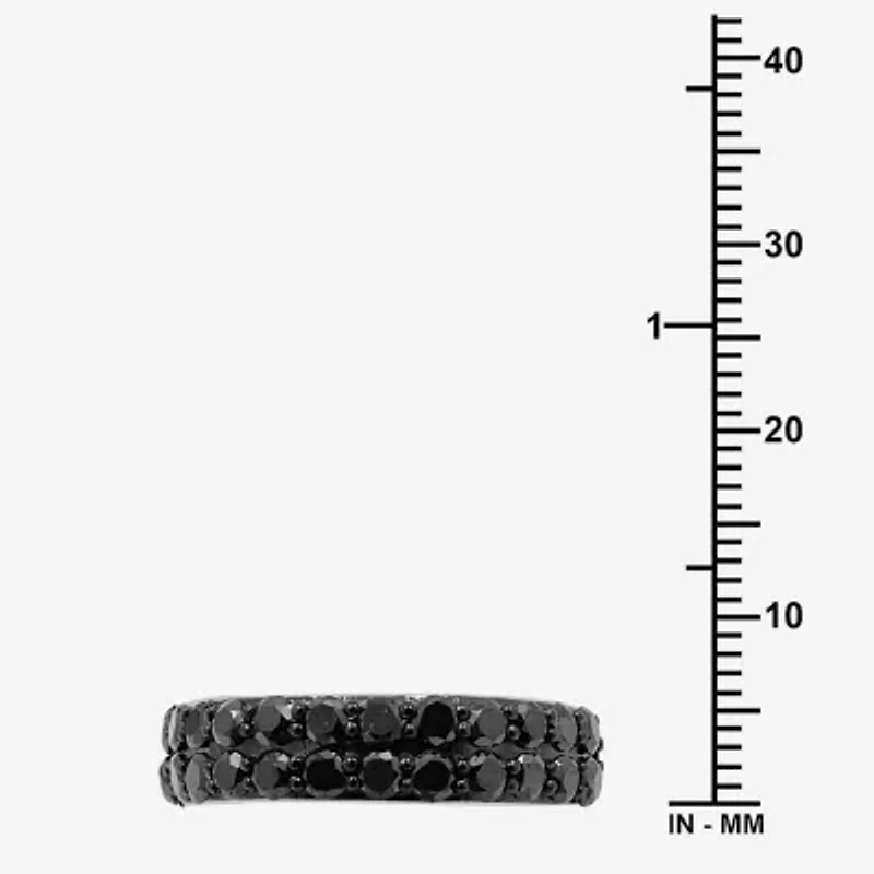 Womens CT. T.W. Natural Black Diamond Sterling Silver Round Band