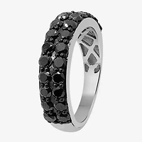 Womens CT. T.W. Natural Black Diamond Sterling Silver Round Band