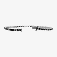 Womens 1/ CT. T.W. Natural Black Diamond Sterling Silver Round Tennis Bracelet