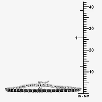 Womens 1/ CT. T.W. Natural Black Diamond Sterling Silver Round Tennis Bracelet