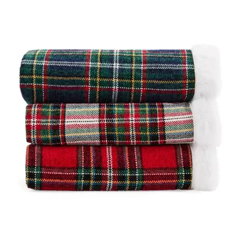 North Pole Trading Co. Chenille Plaid Throw