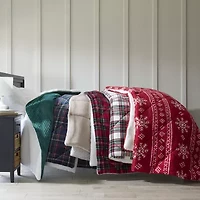 North Pole Trading Co. Plaid Mink To Sherpa Reversible Comforter