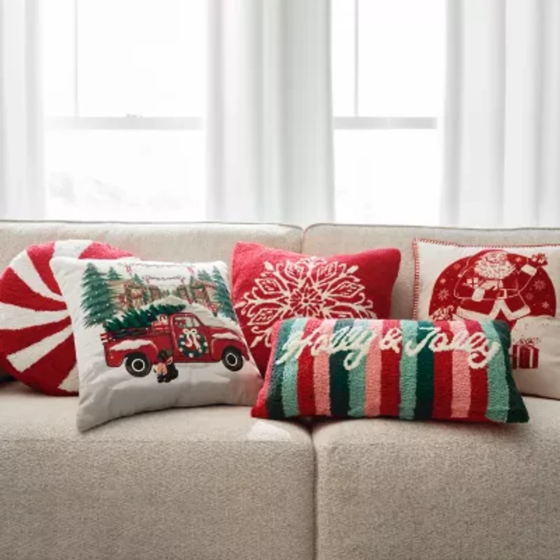 North Pole Trading Co. Santa Square Throw Pillow