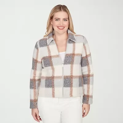 Alfred Dunner Vienna Womens Lightweight Bomber Jacket