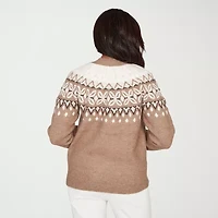 Alfred Dunner Vienna Womens Mock Neck Long Sleeve Pullover Sweater