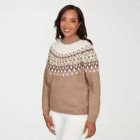 Alfred Dunner Vienna Womens Mock Neck Long Sleeve Pullover Sweater