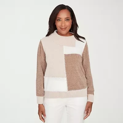 Alfred Dunner Vienna Womens Cowl Neck Long Sleeve Pullover Sweater