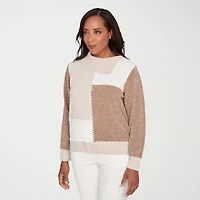 Alfred Dunner Vienna Womens Cowl Neck Long Sleeve Pullover Sweater
