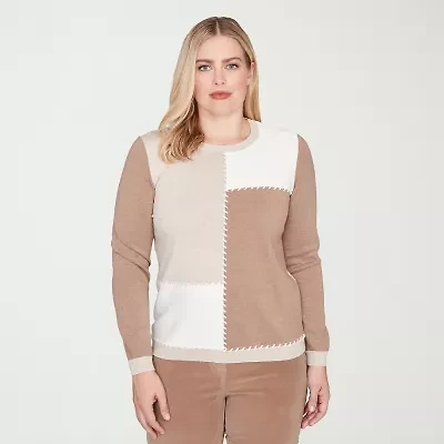 Alfred Dunner Vienna Womens Long Sleeve Pullover Sweater