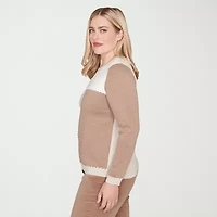 Alfred Dunner Vienna Womens Long Sleeve Pullover Sweater