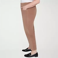 Alfred Dunner Vienna Womens Plus Short Mid Rise Straight Corduroy Pant