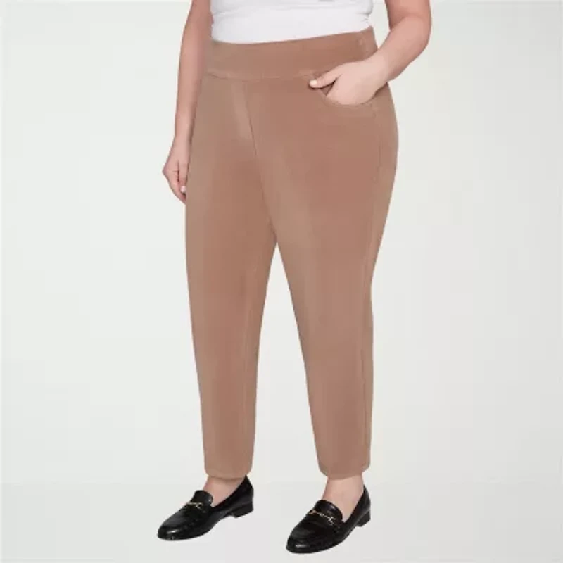 Alfred Dunner Vienna Womens Plus Short Mid Rise Straight Corduroy Pant