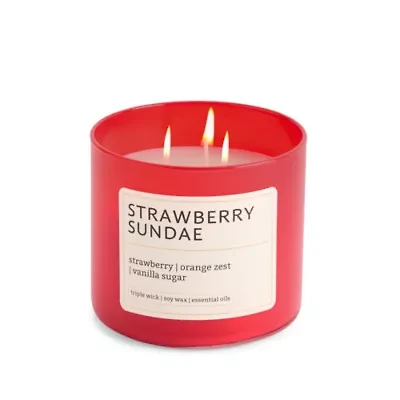 Distant Lands Strawberry Sundae 3-Wick Scented Jar Candle