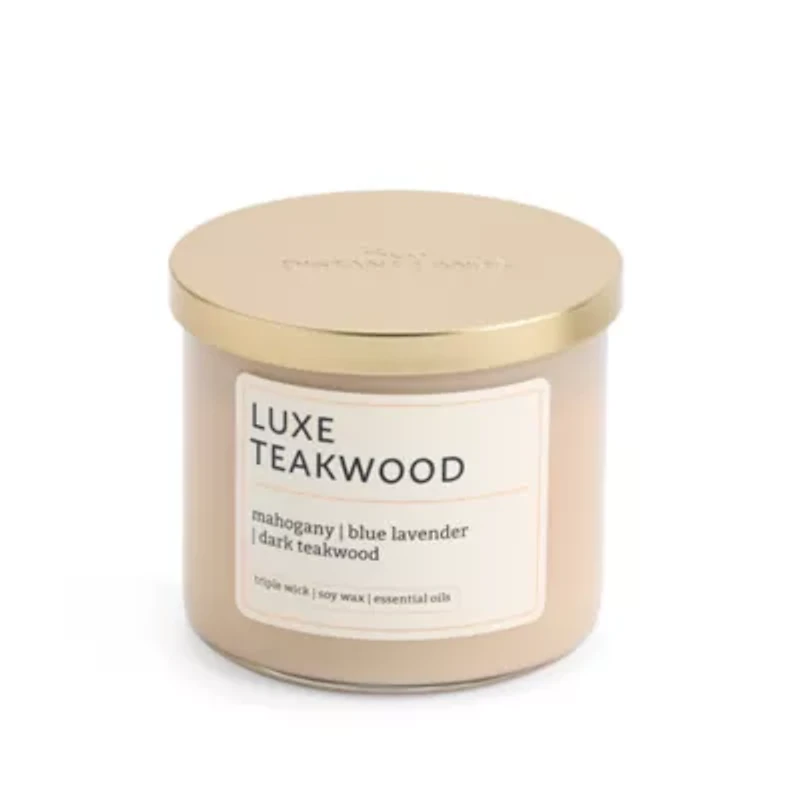 Distant Lands Luxe Teakwood 3-Wick Scented Jar Candle