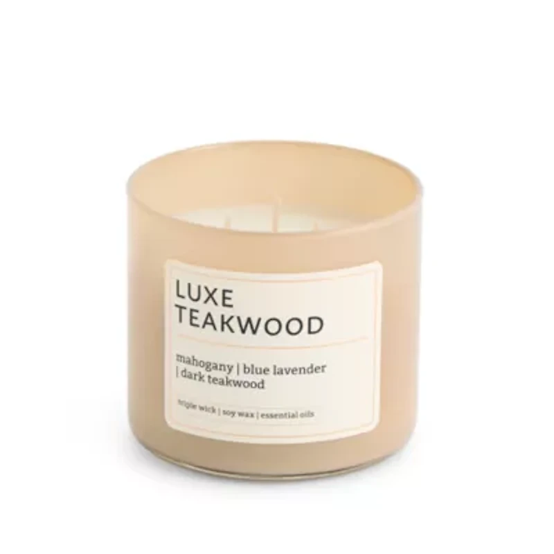 Distant Lands Luxe Teakwood 3-Wick Scented Jar Candle