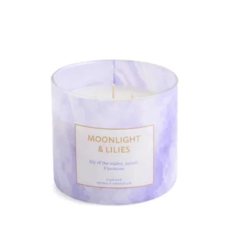 Distant Lands Moonlight & Lilies 3-Wick Scented Jar Candle