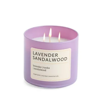 Distant Lands Lavender Sandalwood 3-Wick Scented Jar Candle