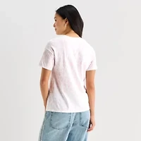 Womens Juniors Crew Neck Short Sleeve Regular Fit Kuromi My Melody Graphic T-Shirt