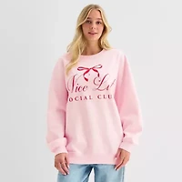 Nicelist Womens Juniors Crew Neck Long Sleeve Sweatshirt