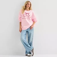 Nicelist Womens Juniors Crew Neck Long Sleeve Sweatshirt