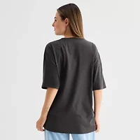 Believe Oversized Tee Womens Juniors Crew Neck Short Sleeve Regular Fit Graphic T-Shirt