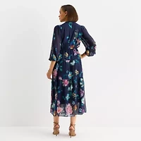 Isabel & Nina Womens Long Sleeve Floral Maxi Dress