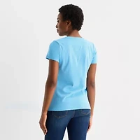 St. John's Bay Womens Tall V Neck Short Sleeve T-Shirt