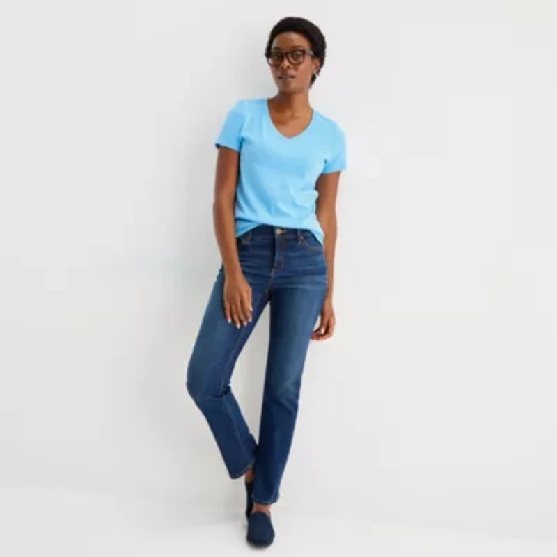 St. John's Bay Womens Tall V Neck Short Sleeve T-Shirt