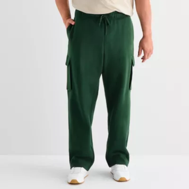 Xersion Quick Dry Cotton Fleece Mens Straight Regular Fit Big and Tall Active Cargo Pant