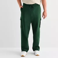 Xersion Quick Dry Cotton Fleece Mens Straight Regular Fit Big and Tall Active Cargo Pant