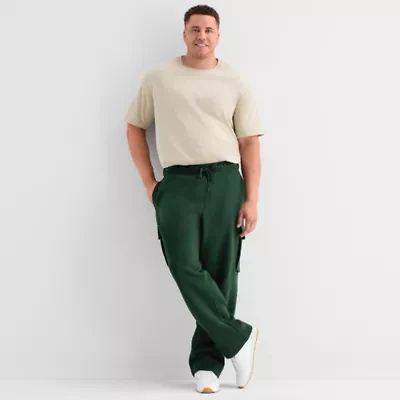 Xersion Quick Dry Cotton Fleece Mens Straight Regular Fit Big and Tall Active Cargo Pant