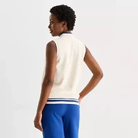 St. John's Bay Womens Mock Neck Sleeveless Cable Knit Pullover Sweater