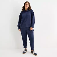 Stylus Womens Plus Funnel Neck Long Sleeve Sweatshirt