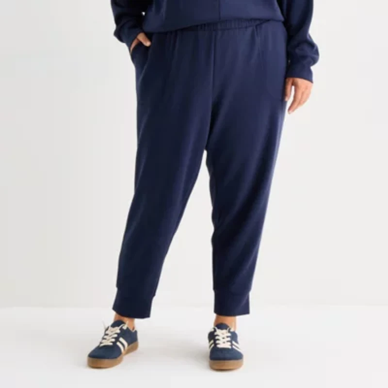 Stylus Womens Plus Cuffed Mid Rise Jogger Pant