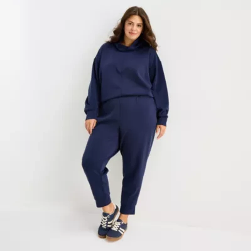 Stylus Womens Plus Cuffed Mid Rise Jogger Pant