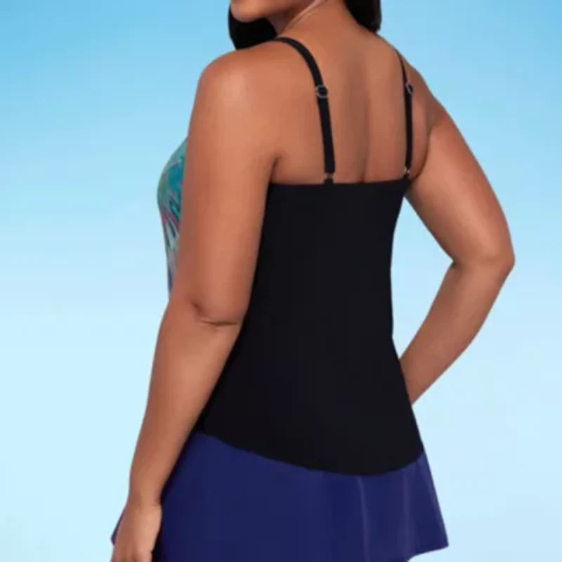 Trimshaper Womens Tie Dye Tankini Swimsuit Top