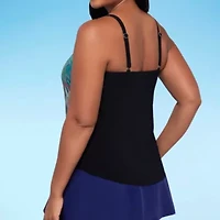 Trimshaper Womens Tie Dye Tankini Swimsuit Top