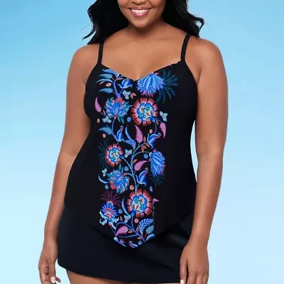 Trimshaper Womens Floral Tankini Swimsuit Top