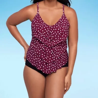 Trimshaper Womens Dots Tankini Swimsuit Top