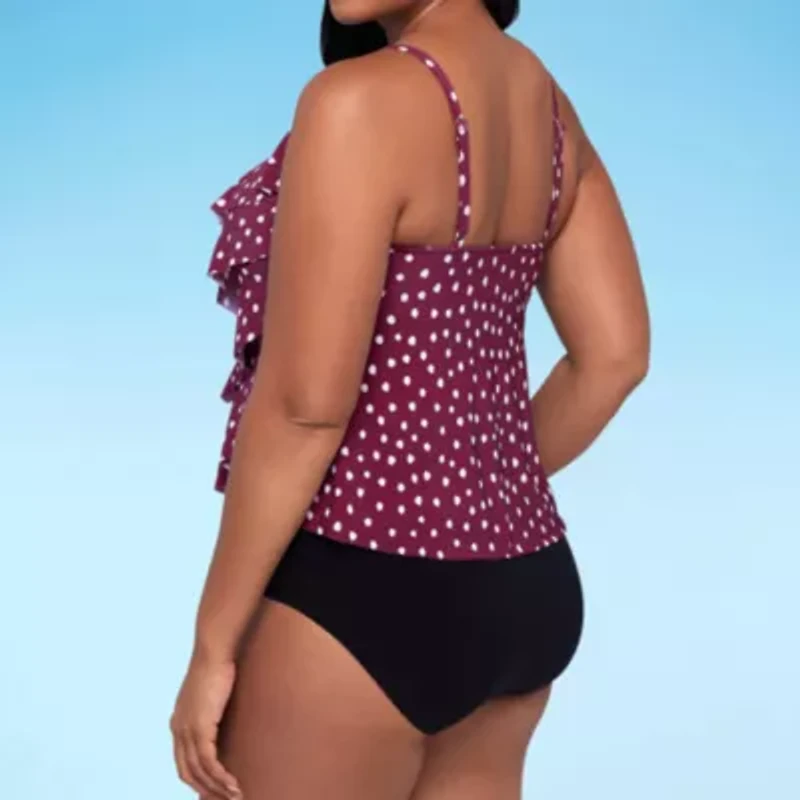 Trimshaper Womens Dots Tankini Swimsuit Top