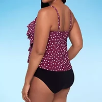 Trimshaper Womens Dots Tankini Swimsuit Top