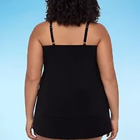 Trimshaper Womens Tie Dye Plus Tankini Swimsuit Top