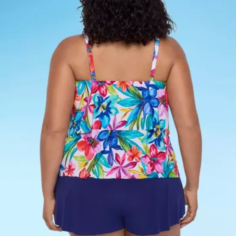 Trimshaper Womens Plus Swim Romper