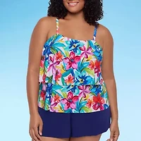 Trimshaper Womens Plus Swim Romper