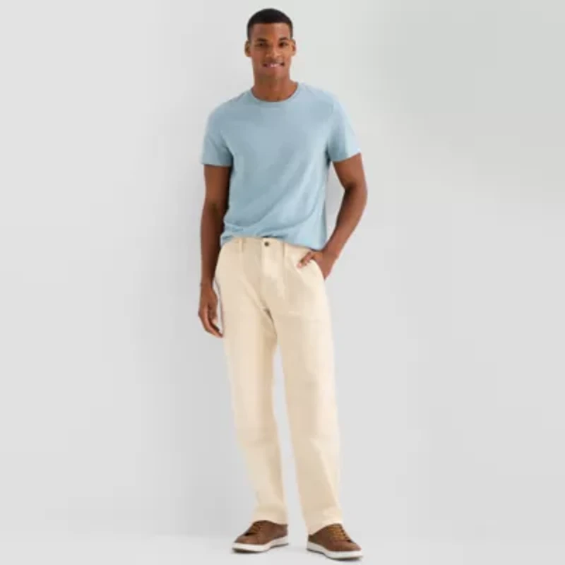 mutual weave Painter Mens Regular Fit Flat Front Pant