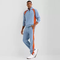 Xersion Cottone Fleece Blend Mens Long Sleeve Active Quarter-Zip Pullover