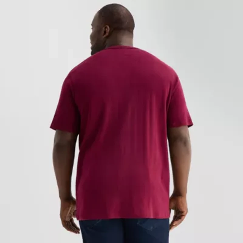 Shaquille O'Neal XLG Ribbed Dropneedle Mens Crew Neck Short Sleeve Big and Tall T-Shirt