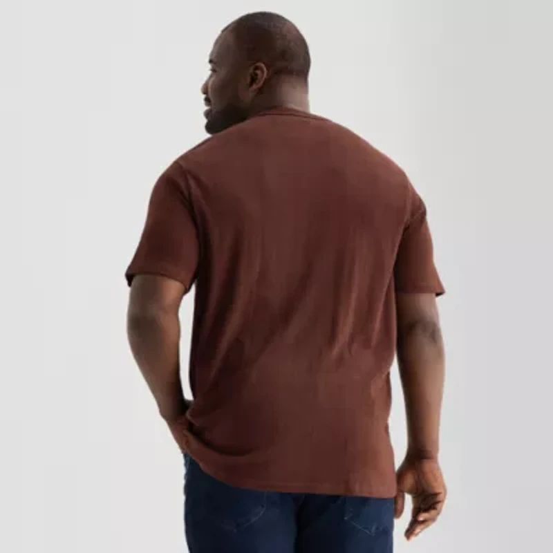 Shaquille O'Neal XLG Ribbed Dropneedle Mens Crew Neck Short Sleeve Big and Tall T-Shirt