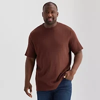 Shaquille O'Neal XLG Ribbed Dropneedle Mens Crew Neck Short Sleeve Big and Tall T-Shirt