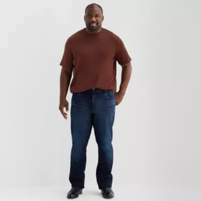 Shaquille O'Neal XLG Ribbed Dropneedle Mens Crew Neck Short Sleeve Big and Tall T-Shirt